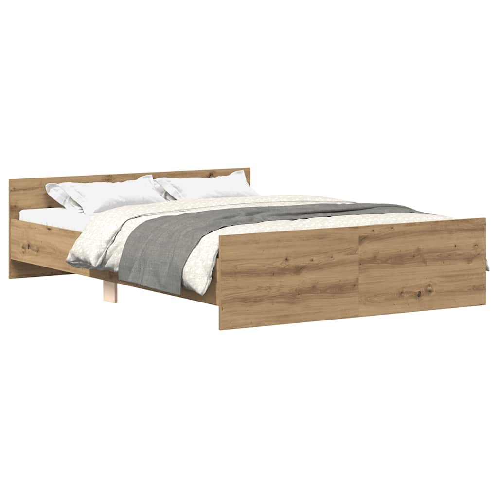 VidaXL Bedframe Zonder Matras Spaanplaat Artisanaal Eikenkleurig