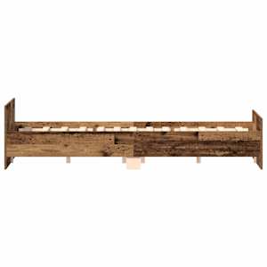 Rám postele bez matrace Staré dřevo 140x190cm Technické dřevo - obrázek 6