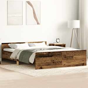 Posteljni okvir brez vzmetnice star les 135x190 cm