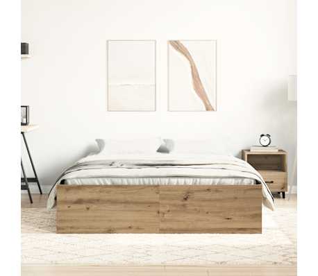 vidaXL Posteljni okvir brez vzmetnice artisian hrast 140x200 cm