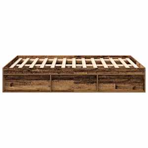 Rám postele bez matrace Staré dřevo 160x200cm Technické dřevo - obrázek 6