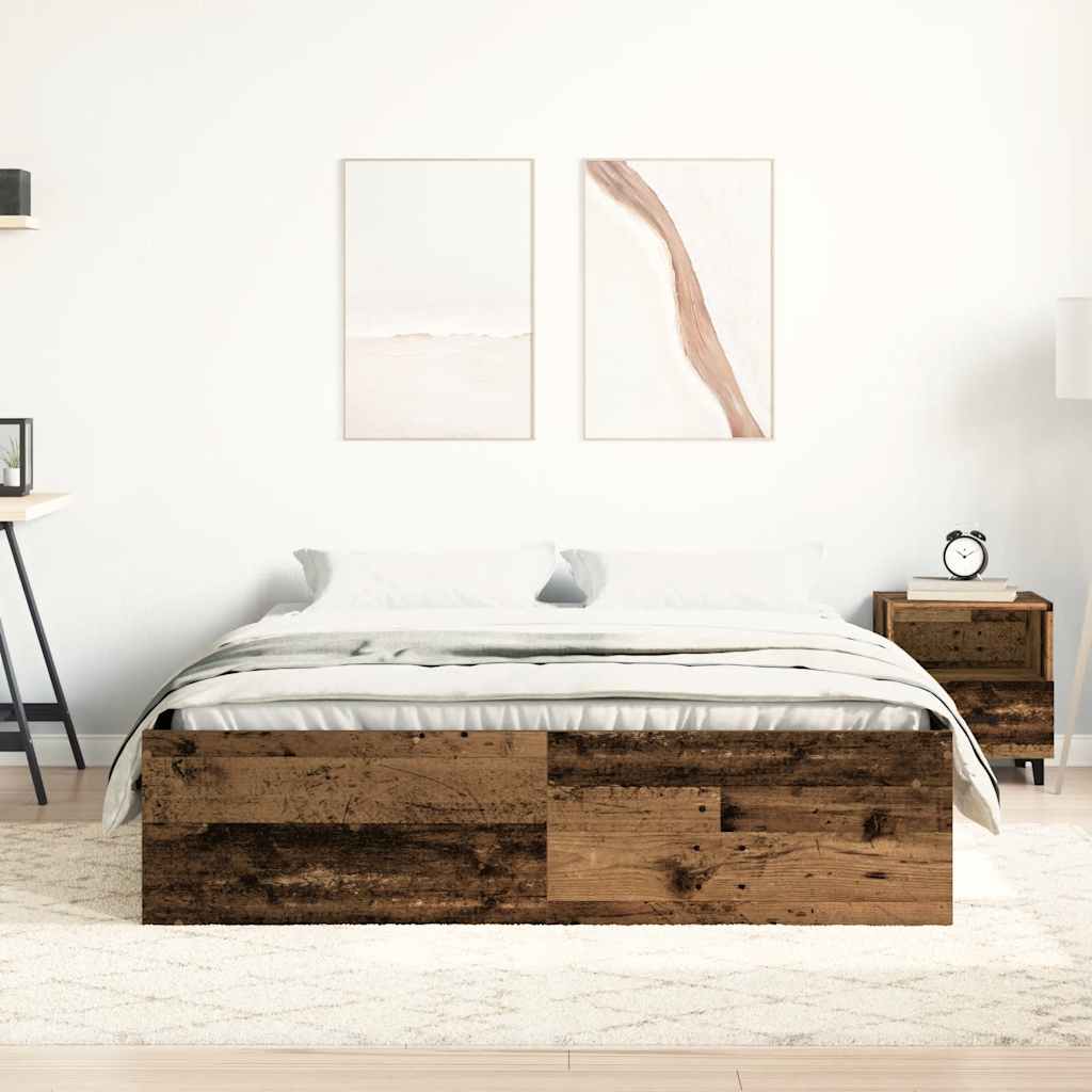 vidaXL Bedframe zonder matras bewerkt 120x190 cm bewerkt hout oud afbeelding