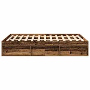Rám postele bez matrace Staré dřevo 140x190cm Technické dřevo - obrázek 6