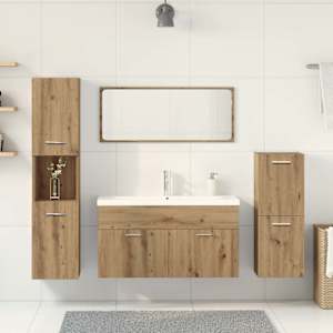 vidaXL 5 kosov kopalni&scaron;kega pohi&scaron;tva Artisan Oak Engineered Wood