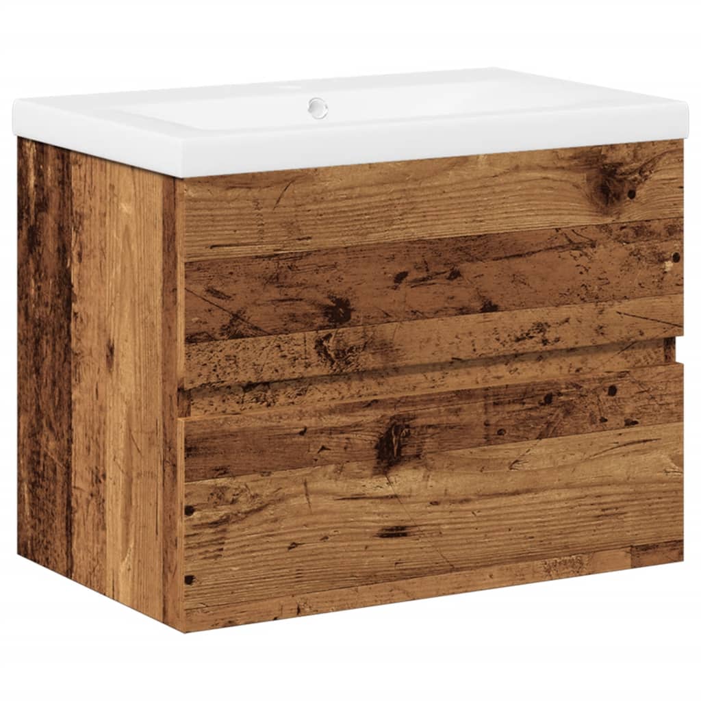 vidaXL Skříňka se zápustným umyvadlem old wood