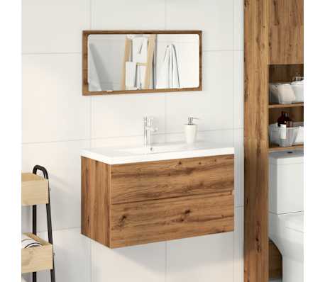 vidaXL Komplet kupaonskog namje&scaron;taja Zanatski izrađeno drvo od hrasta