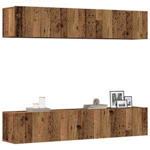 TV omara 4-delna stenski stari lesni inženirski les