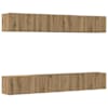 vidaXL 4-osaline seinale kinnitatav telekakappide komplekt, tamm, 100 x 30 x 30 cm