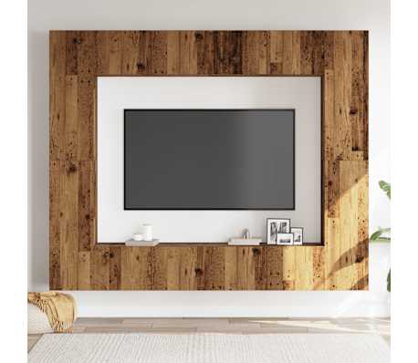 vidaXL Wall Mounted TV cabinets 8 pcs Old Wood Engineered Wood