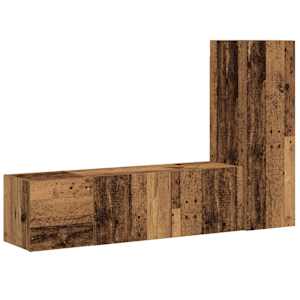 TV omara 3-delna stenski stari lesni inženirski les