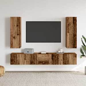 vidaXL Wall Mounted TV cabinets 5 pcs Old Wood Engineered Wood