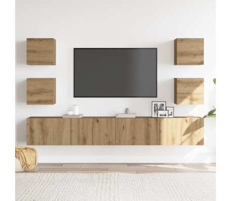 vidaXL Wall Mounted TV cabinets 6 pcs Artisan Oak Engineered Wood