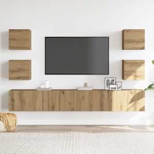 vidaXL Wall Mounted TV cabinets 6 pcs Artisan Oak Engineered Wood