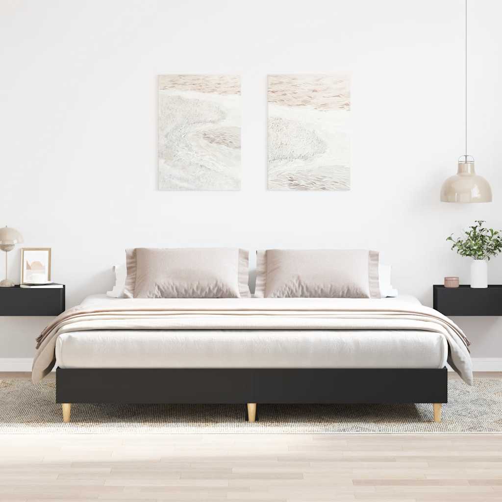 vidaXL Sängynrunko ilman patjaa musta 180x200 cm tekninen puu