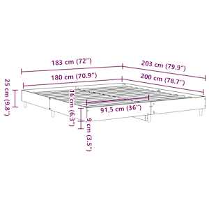 Rám postele bez matrace Staré dřevo 180x200cm Technické dřevo - obrázek 9