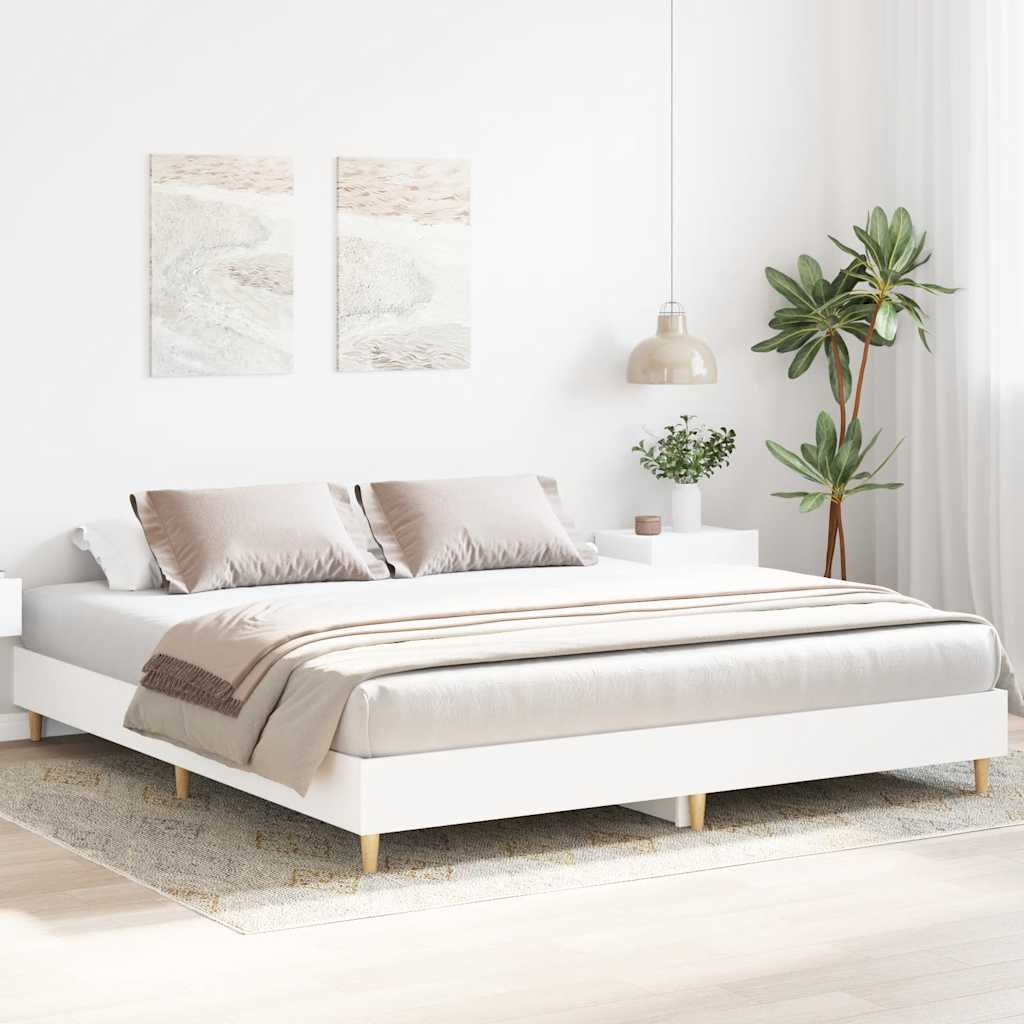vidaXL fehér színű szerelt fa ágykeret matrac nélkül 160x200 cm