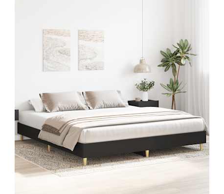 vidaXL Cadre de lit sans matelas noir 160x200 cm bois d'ing&eacute;nierie