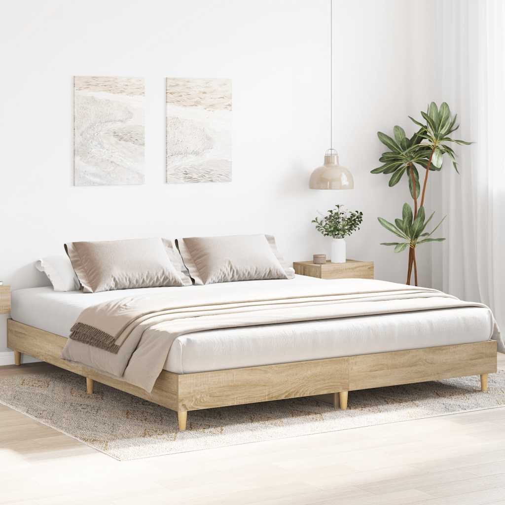 Thumbnail - vidaXL Bettgestell ohne Matratze Sonoma-Eiche 160x200 cm Holzwerkstoff
