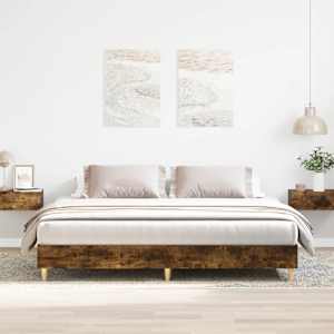 Rám postele bez matrace kouřový dub 160x200cm kompozitní dřevo - obrázek 1