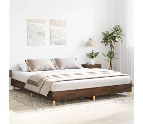 vidaXL Bettgestell ohne Matratze Braun Eiche 160x200 cm Holzwerkstoff