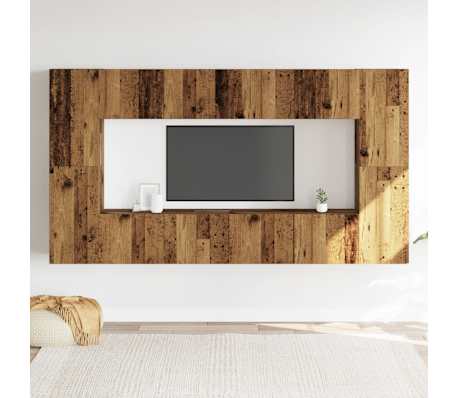 vidaXL Wall Mounted TV cabinets 8 pcs Old Wood Engineered Wood