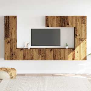vidaXL Wall Mounted TV cabinets 7 pcs Old Wood Engineered Wood