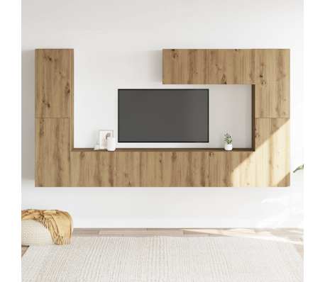vidaXL Wall Mounted TV cabinets 7 pcs Artisan Oak Engineered Wood