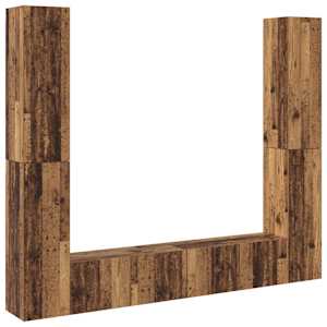 Nástěnné TV skříňky 6 ks Old Wood kompozitní - obrázek 2