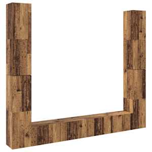 Nástěnné TV skříňky 6 ks Old Wood kompozitní - obrázek 2