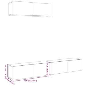 Nástěnné TV skříňky 4 ks dub artisan 100x30x30 cm kompozit - obrázek 7
