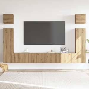 vidaXL Ensemble de meuble TV mural 6 pcs ch&ecirc;ne artisanal