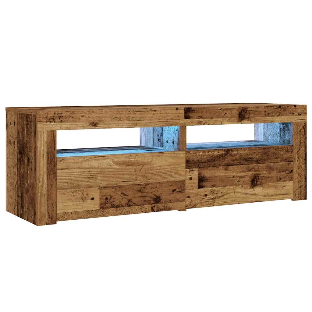 vidaXL Nachtkastjes 2 st met LED's 60x35x40 cm oud houtkleurig