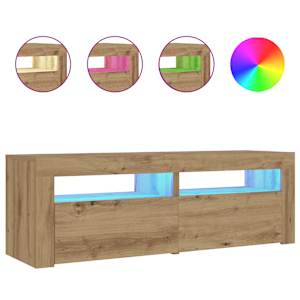 Noční stolky 2 ks s LED osvětlením dub artisan 60 x 35 x 40 cm - obrázek 2