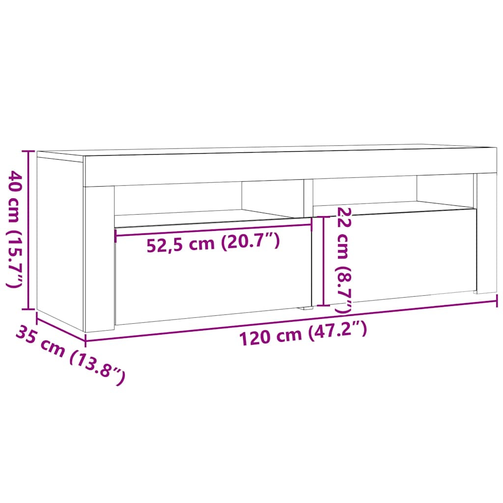 Noční stolky 2 ks s LED osvětlením dub artisan 60 x 35 x 40 cm - obrázek 14