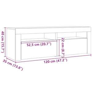 Noční stolky 2 ks s LED osvětlením dub artisan 60 x 35 x 40 cm - obrázek 14