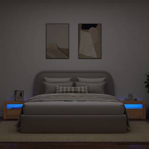 Noční stolky 2 ks s LED osvětlením dub artisan 60 x 35 x 40 cm - obrázek 5