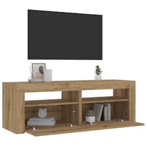 Noční stolky 2 ks s LED osvětlením dub artisan 60 x 35 x 40 cm - obrázek 1