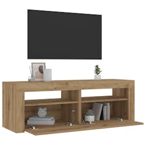 Nočne omarice 2 kosa z LED diodami Artisan Oak 60x35x40 cm