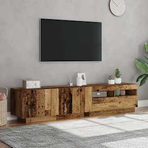 TV stolek s LED old wood 180x35x40 cm kompozitní dřevo - obrázek 4