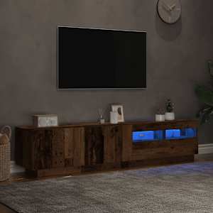 TV stolek s LED old wood 180x35x40 cm kompozitní dřevo - obrázek 5