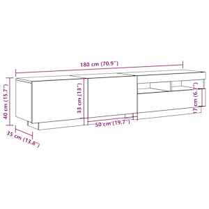 TV stolek s LED dub artisan 180x35x40 cm kompozitní dřevo - obrázek 14