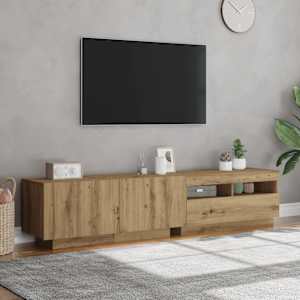 TV stolek s LED dub artisan 180x35x40 cm kompozitní dřevo - obrázek 4