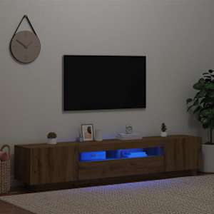 TV stolek s LED dub artisan 200x35x40 cm kompozitní dřevo - obrázek 3