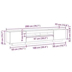 TV stolek s LED dub artisan 200x35x40 cm kompozitní dřevo - obrázek 15