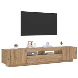 TV stolek s LED dub artisan 200x35x40 cm kompozitní dřevo - obrázek 5