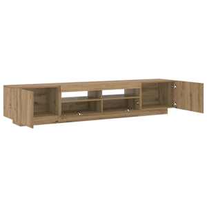 TV stolek s LED dub artisan 200x35x40 cm kompozitní dřevo - obrázek 6