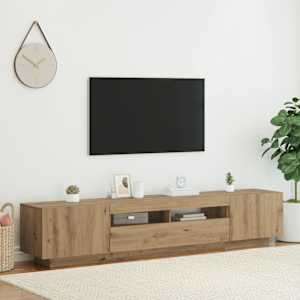 TV stolek s LED dub artisan 200x35x40 cm kompozitní dřevo - obrázek 1