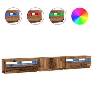 TV stolek s LED old wood 300x35x40 cm kompozitní dřevo - obrázek 2