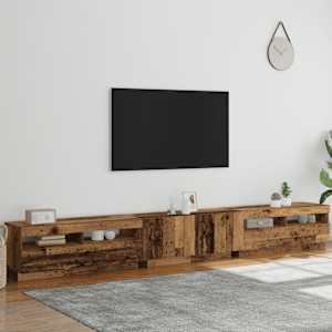 TV stolek s LED old wood 300x35x40 cm kompozitní dřevo - obrázek 4