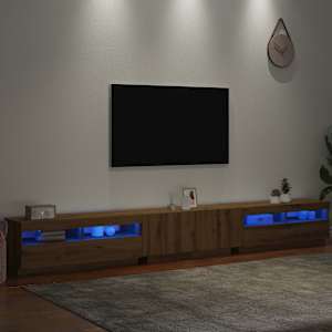 TV stolek s LED dub artisan 300x35x40 cm kompozitní dřevo - obrázek 5